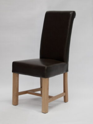 Chunky Scroll dining chair (Brown/Oak) - BYCAST