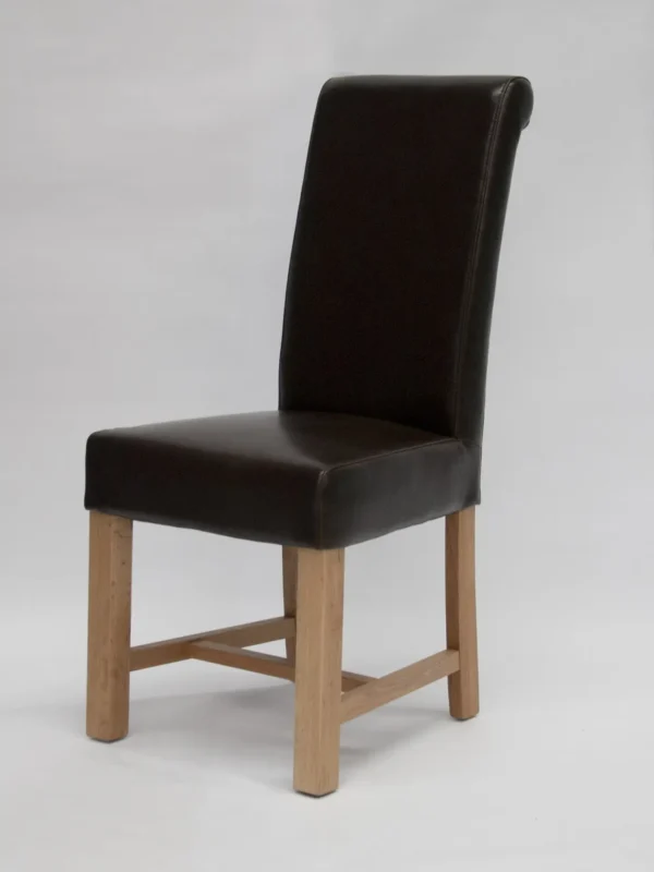Chunky Scroll dining chair (Brown/Oak) - BYCAST