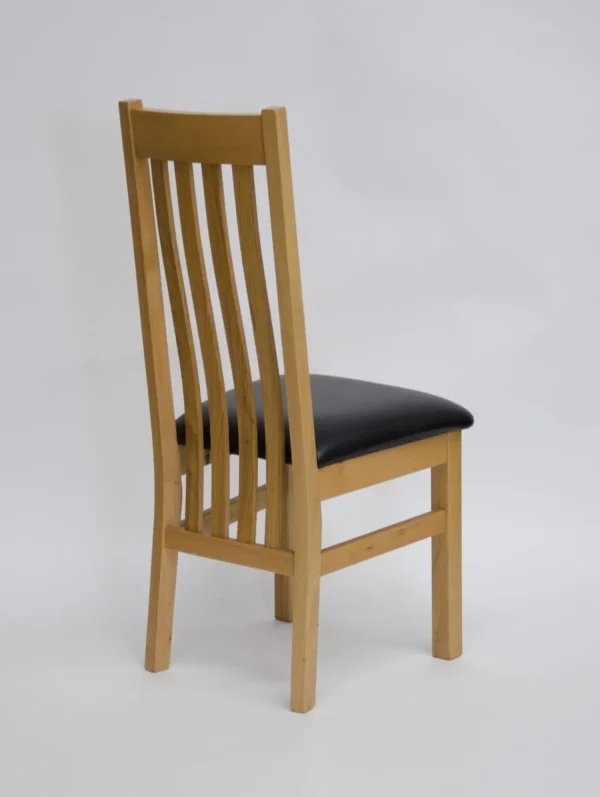Perugia Oak Dining Chair with Brown seat pad - Image 2