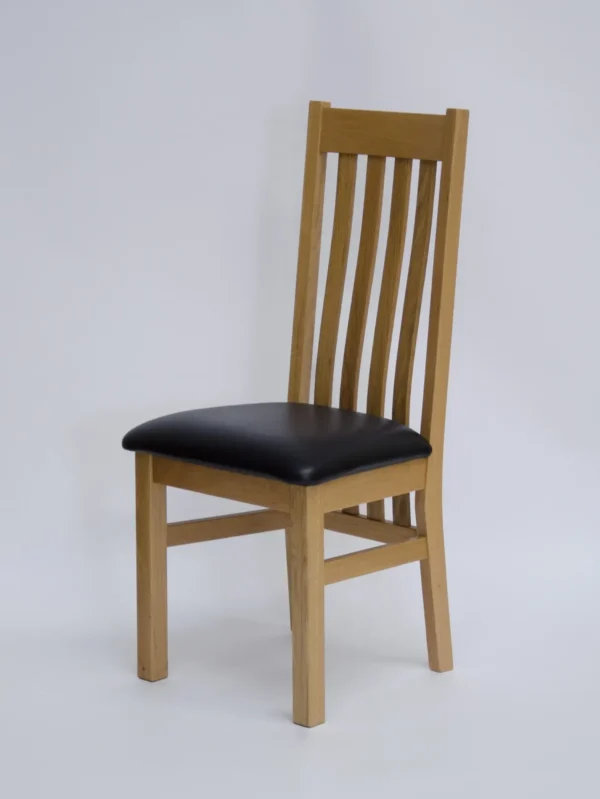Perugia Oak Dining Chair with Brown seat pad