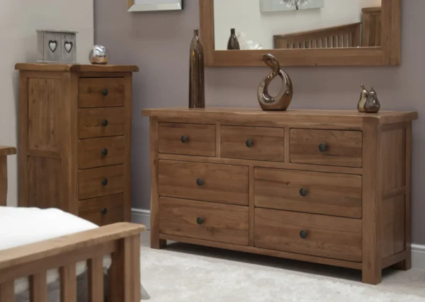 Rustic Oak 7 Drawer Multi Chest