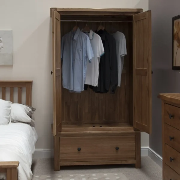 Rustic Oak Gents Wardrobe - Image 2
