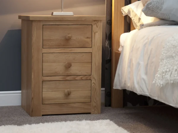 Torino 3 Drawer Narrow Bedside Cabinet
