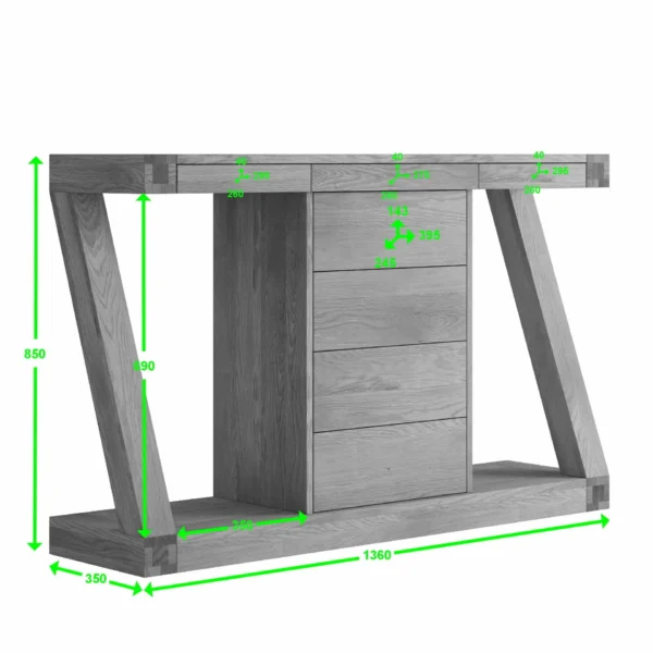 Z Wide Console with Drawers - Image 2