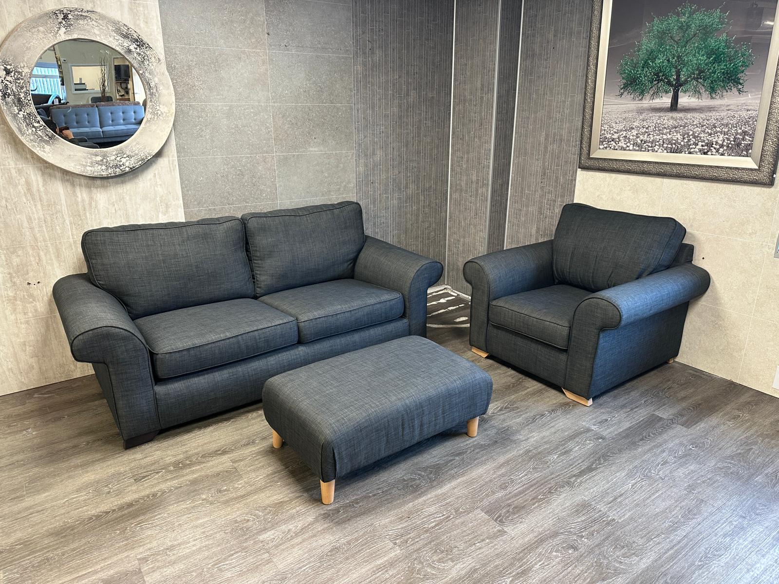 Ex Display Sofology Ashford Como Charcoal All Over 3 Seater Sofa