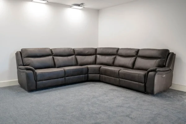 Stanley Grey Corner Sofa In Endurance Fabric Power Recliner