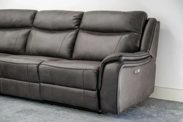 Stanley Grey Corner Sofa In Endurance Fabric Power Recliner - Image 2