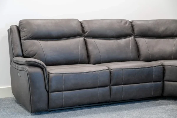 Stanley Grey Corner Sofa In Endurance Fabric Power Recliner - Image 4