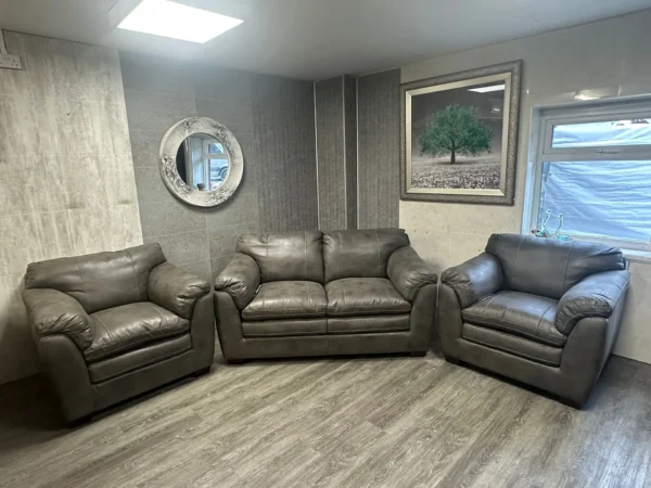 DFS Scarfell Grey Endurance Fabric 2 Seater Sofa With 2 Armchairs & Storage Footstool - Image 2
