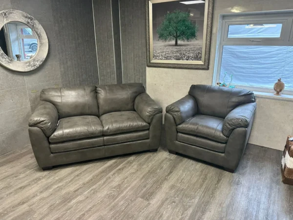 DFS Scarfell Grey Endurance Fabric 2 Seater Sofa With 2 Armchairs & Storage Footstool - Image 4