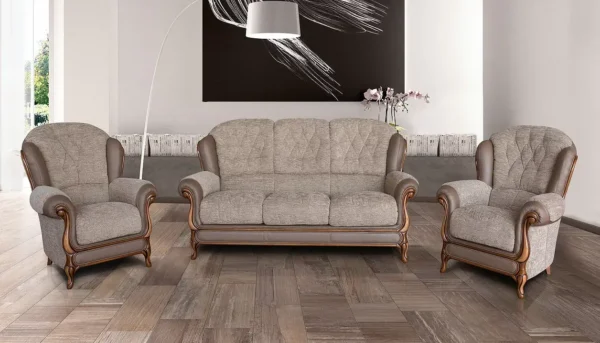 Italian Queen Anne 3 Seater Sofa & 2 Chairs