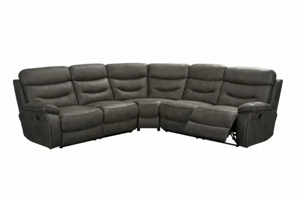 The Noah Range / Collection Light Grey Corner Sofa Manual Recliners - Image 2