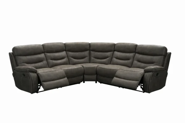 The Noah Range / Collection Light Grey Corner Sofa Manual Recliners - Image 3