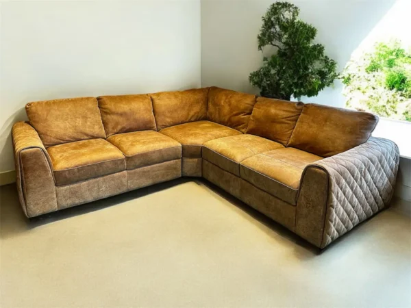 Sofology Mazzini Corner Sofa In Utah Tan Leather