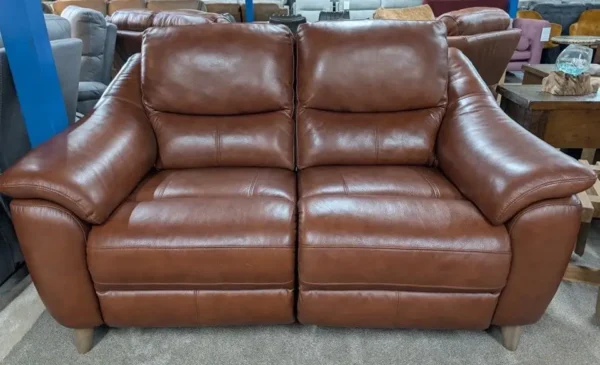 Fabb Francis Montana Butterscotch Leather 2 Seater Sofa & Armchair - Image 2