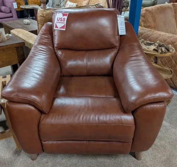 Fabb Francis Montana Butterscotch Leather 2 Seater Sofa & Armchair - Image 3