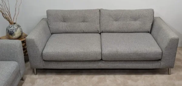 DFS Farnham Weave Fabric Sofa Set – Light Grey | 4-Seater + 3-Seater + Footstool (Ex-Display) - Image 4