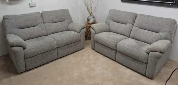 2 x G Plan Seattle Loom 2.5 Seater Sofa’s In Smoke Mix Fabric