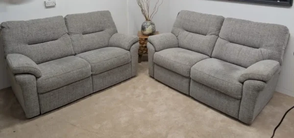 2 x G Plan Seattle Loom 2.5 Seater Sofa’s In Smoke Mix Fabric - Image 4