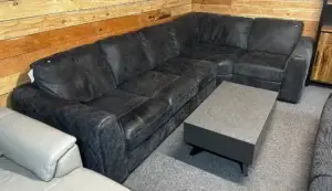 Sofology Mazzini Grey Utah Leather Corner Sofa
