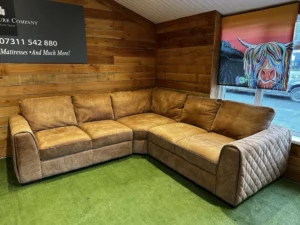 Sofology Mazzini Utah Tan Leather Corner Sofa