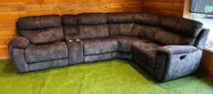 Sofology Radleigh Washed Charcoal Fabric Corner Sofa RRP
