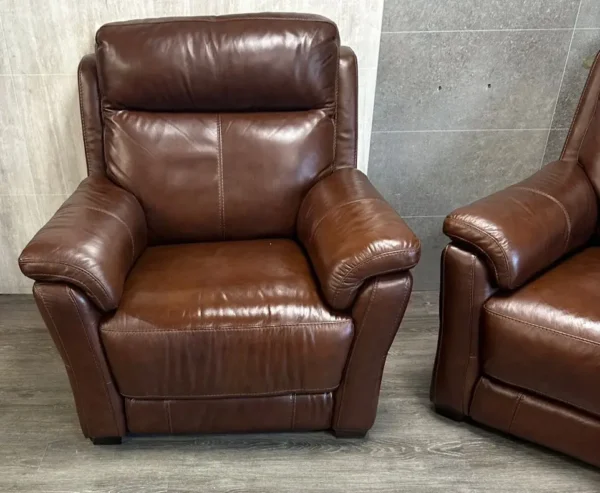 Furniture Village World Of Leather Relax Station Revive Brown Leather - Image 3