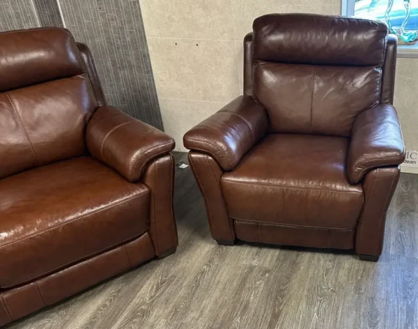 Furniture Village World Of Leather Relax Station Revive Brown Leather - Image 5