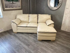 DFS Italian Leather 3 Seater Right Hand Chaise