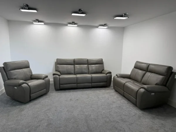 The Winchester Range In Dark Grey Leather Power Recliners