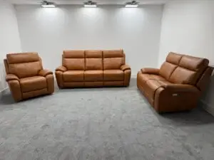 The Winchester Range In Tan Leather Power Recliners