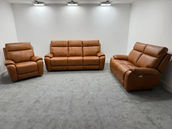 The Winchester Range In Tan Leather Power Recliners