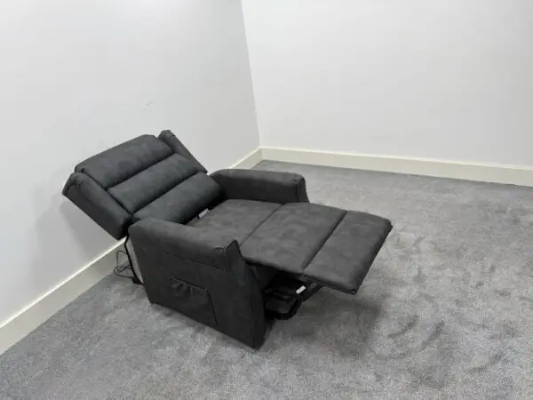 Nikoleta Charcoal Grey Endurance Fabric Duel Motor Power Rise & Recliner Armchair - Image 6