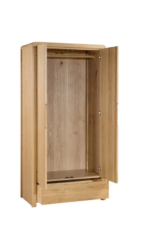 Curve 2 Door 1 Drawer Wardrobe - Image 3