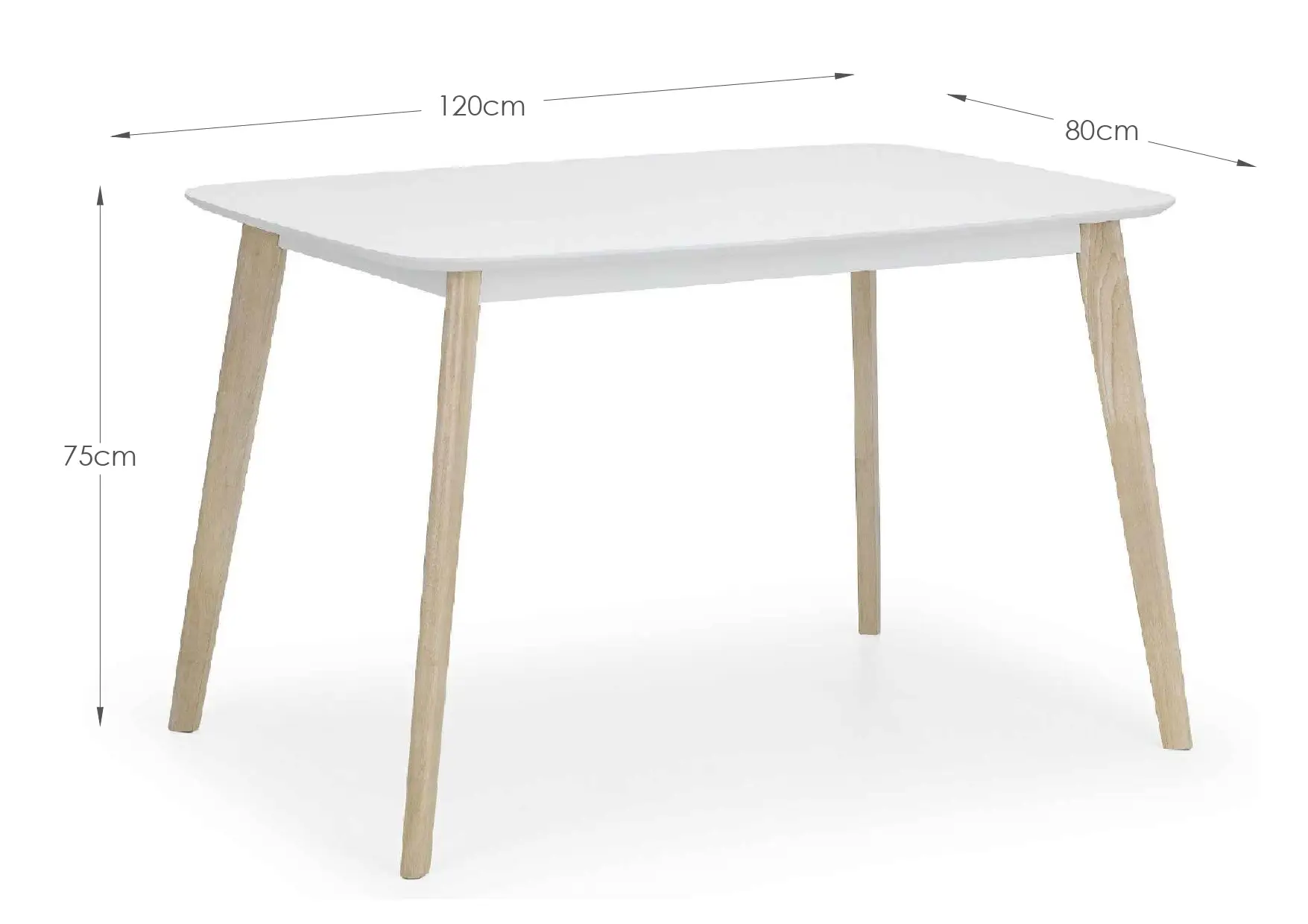 Casa Rectangular Dining Table White/Oak - Image 4