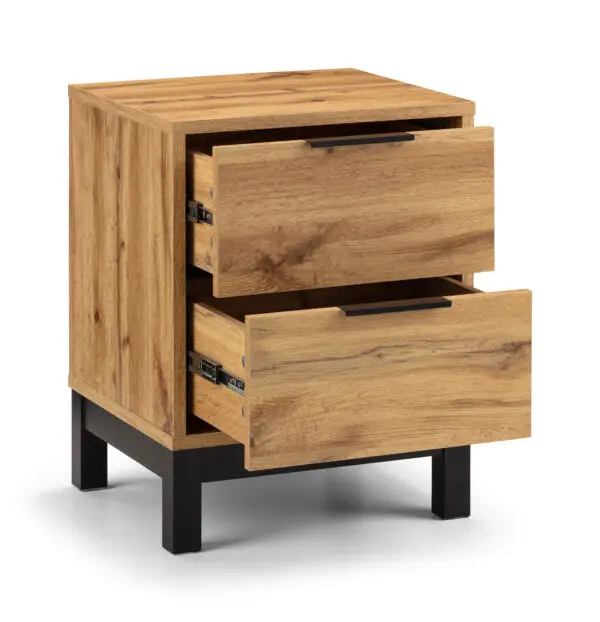 Bali 2 Drawer Bedside - Light Oak - Image 4