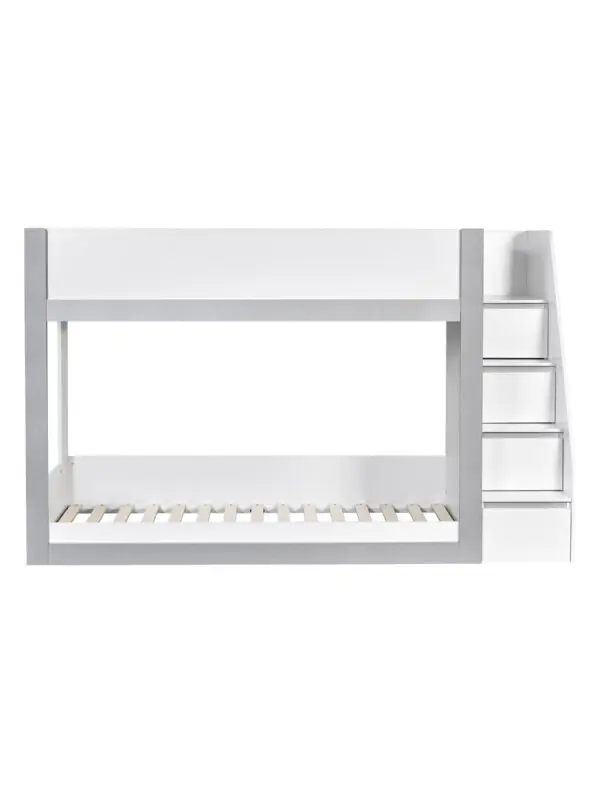 Gaia 90cm Single Bunk Bed - White and Silver - Image 7