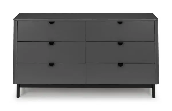 Chloe Storm Grey 6 Drawer Wide Chest - Image 3