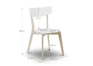Blanco White Round Table and 4 Casa White Chairs
