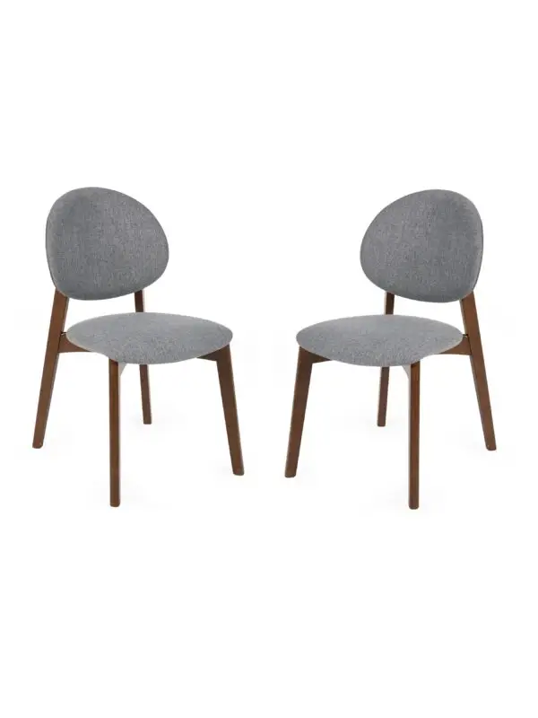 Set of 2 Artemis Walnut and 
Grey Dining Chairs - Image 2