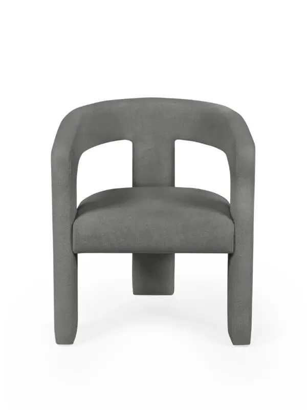 Elara Grey Chenille Upholstered  Chair - Image 4