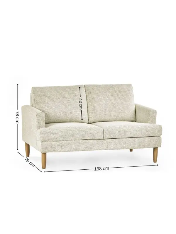 Daisy Beige Pearl Barley Upholstered Compact 2 Seater Sofa - Image 9