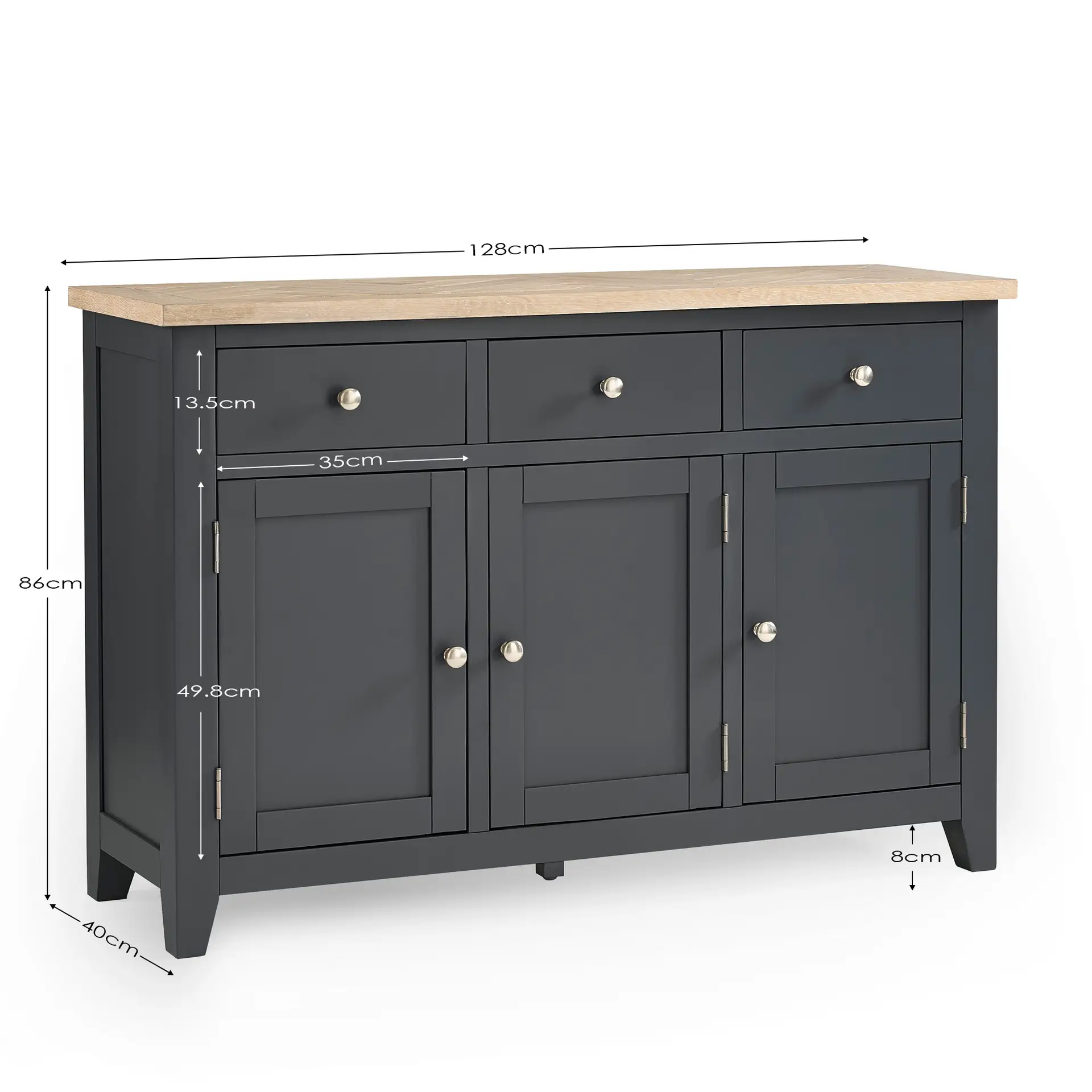 Bordeaux Sideboard Dark Grey - Image 9