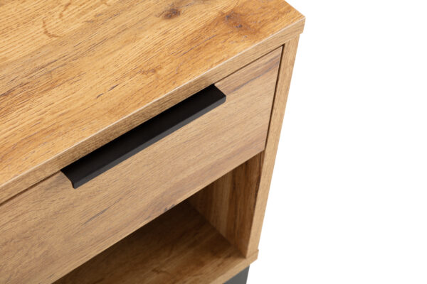Bali 1 Drawer Bedside - Light Oak - Image 7