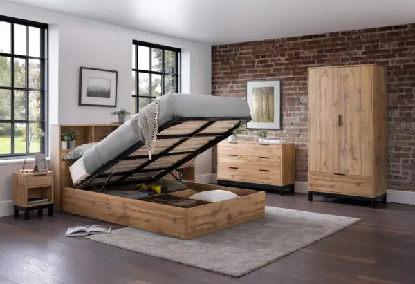 Bali Ottoman Storage 150cm King Bed - Light Oak - Image 15