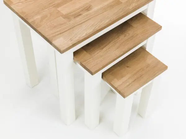 Coxmoor Nest Of 3 Tables - Ivory & Oak - Image 6