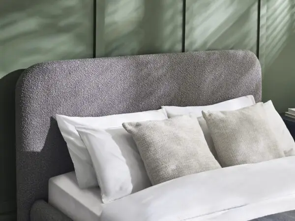 Hannah Double Bed 135Cm - Grey Boucle - Image 4