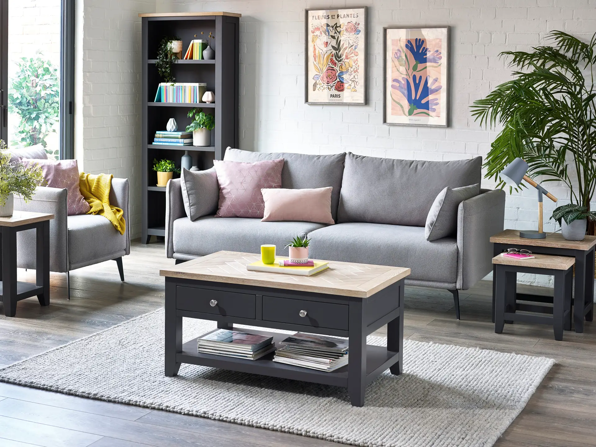 Bordeaux Tall Bookcase Dark Grey - Image 7