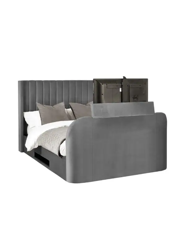 Clara Ottoman TV Bed 135cm - Dark Grey - Image 6