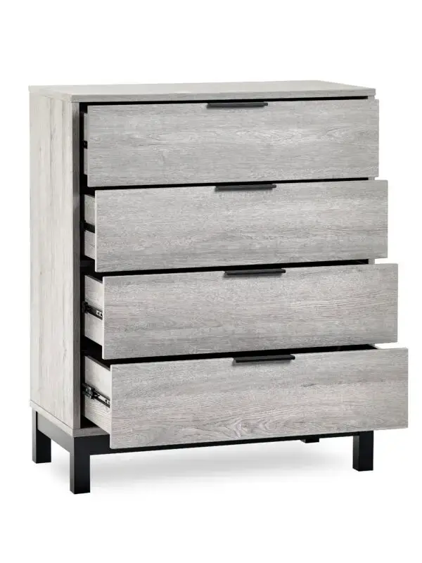 Bali 4 Drawer Chest - Grey Oak - Image 4